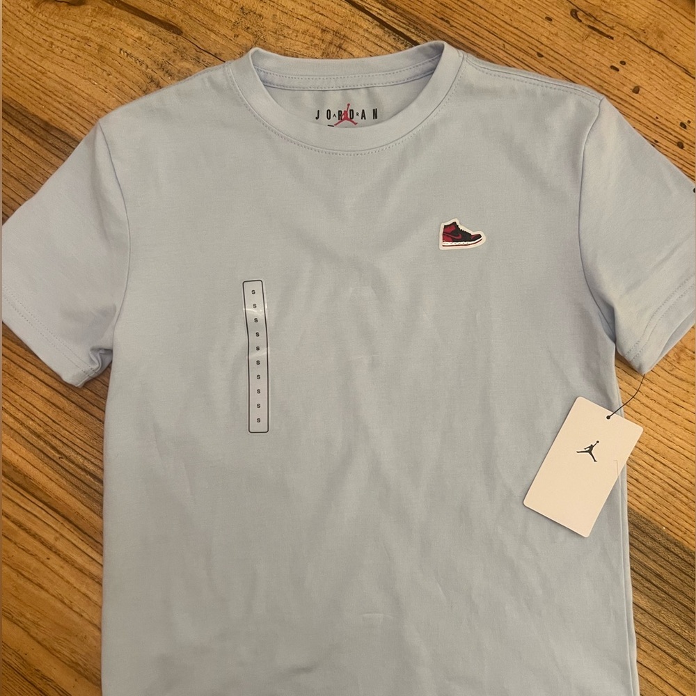 Air Jordan Sky Blue Tee with Sneaker Logo